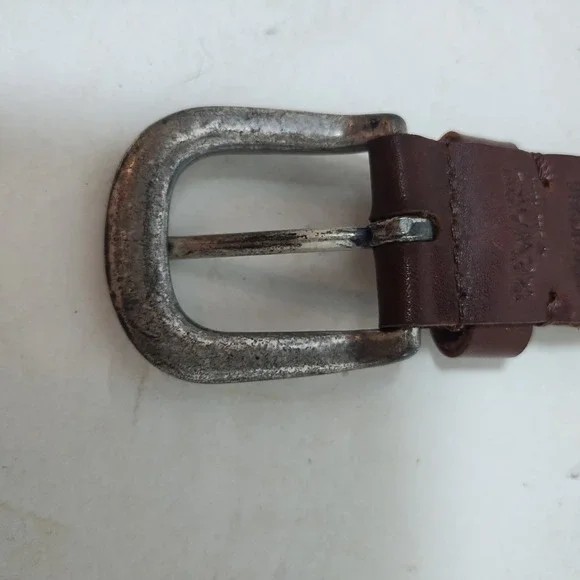 Reward By Bill Adler Brown Genuine Leather Belt Chain Link Size 36/90 - 28-43 - Picture 3 of 10